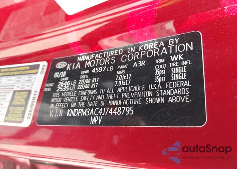 2018 Kia Sportage Lx from USA, damaged, VIN KNDPM3AC4J7448795